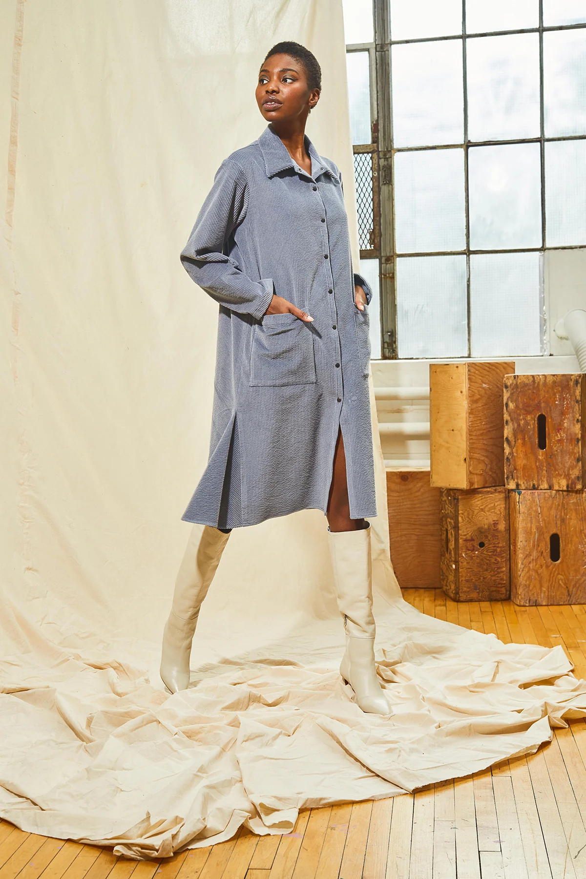 Chore Style Shirt Dress